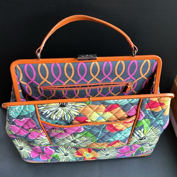 Vera Bradley BARBARA FRAME BAG Jazzy Blooms Multicolored Flowers Retired Print - Picture 5 of 12